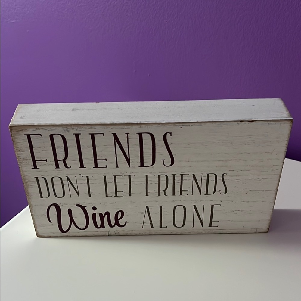 Rustic White and Maroon Decorative Sign